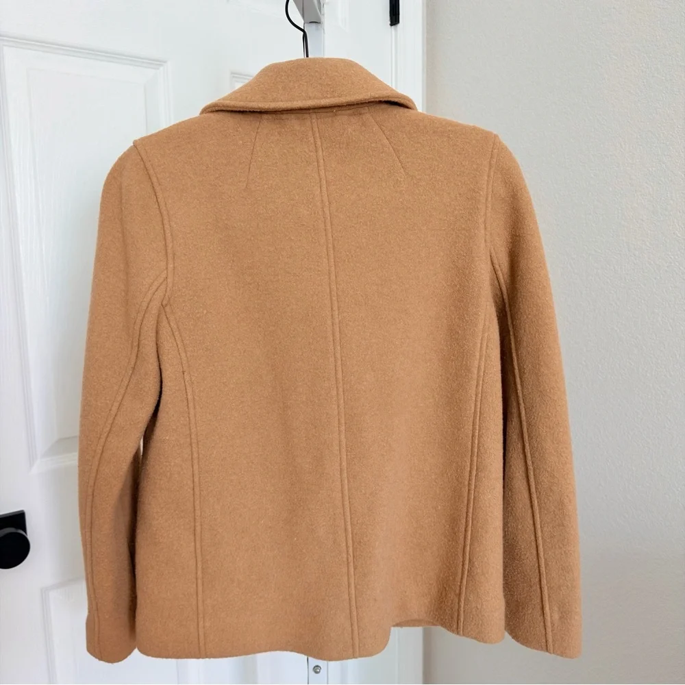 J.Crew‎ Boiled Wool-Blend Peacoat Size 0 Camel Tan - Picture 2 of 6